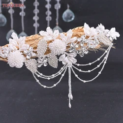 TOPQUEEN Handmade Rhinestone Beaded Bridal Belt Diamond Applique Designs Bridal Belt Crystal Bodice Patch Bridal Shoudler S482