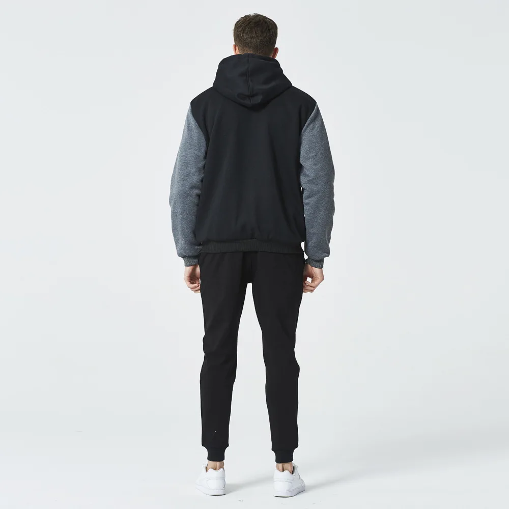 Männer Winter Trainingsanzug Sets Dicke Warme Jacke Zipper Mit Kapuze Sweatshirt Mantel + Hosen Marke Sportswear Casual Fleece Outwear Hoody – Detail 3