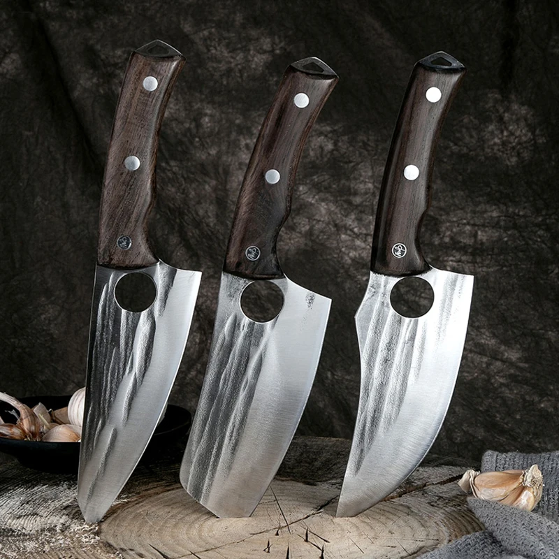 

Butcher Knives Set Forged Stainless Steel Hunting Knife Meat Cleaver Boning Kitchen Knife Fish Vegetables Slicer Chef Knife