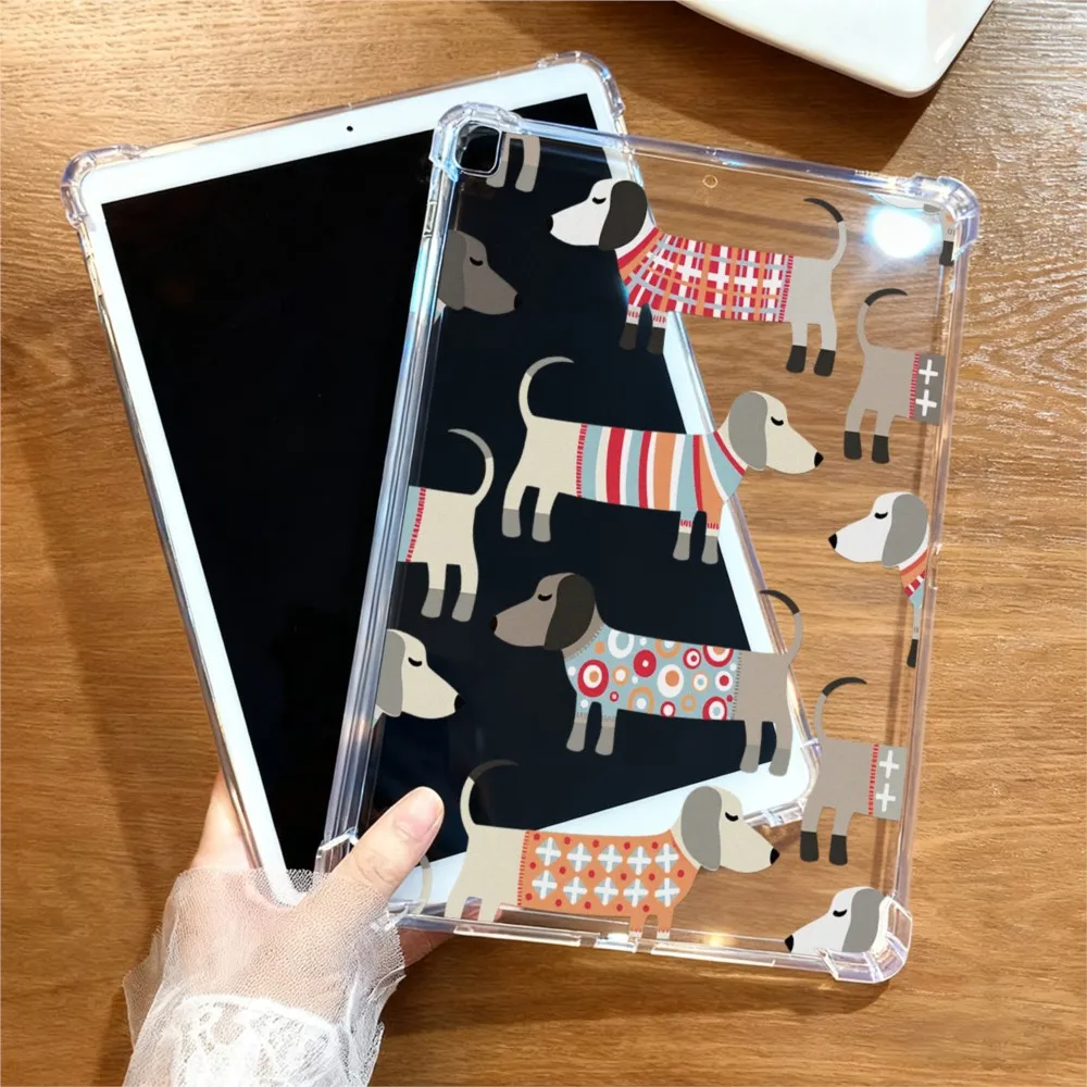 Trendy Dachshund Dog Transparent Tablet Case for Redmi Pad Pro 12.1 for Xiaomi Poco 12.1inch 7 6 5 Pro for Pad 2 9.7inch 2026