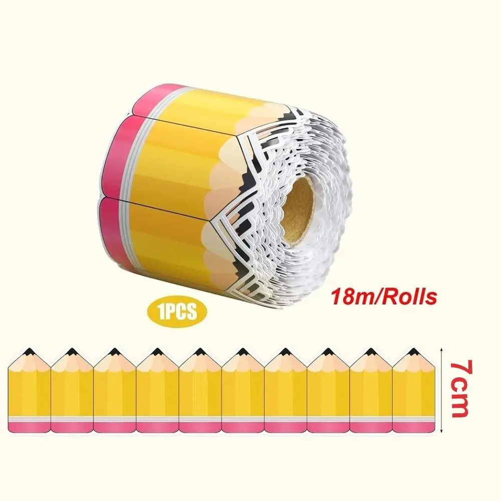 1 لفة جديدة ذاتية اللصق السبورة مجلس الحدود ورقة 7 سنتيمتر الحدود الفصول الدراسية الديكورات قلم رصاص DIY بها بنفسك الحدود ورقة الحرف اليدوية #5