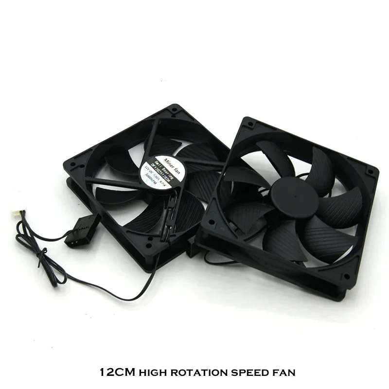 12CM PC Cooling Fan 120mm Desktop Case Fan 3000RPM,CPU Cooler High Rotation Speed Black