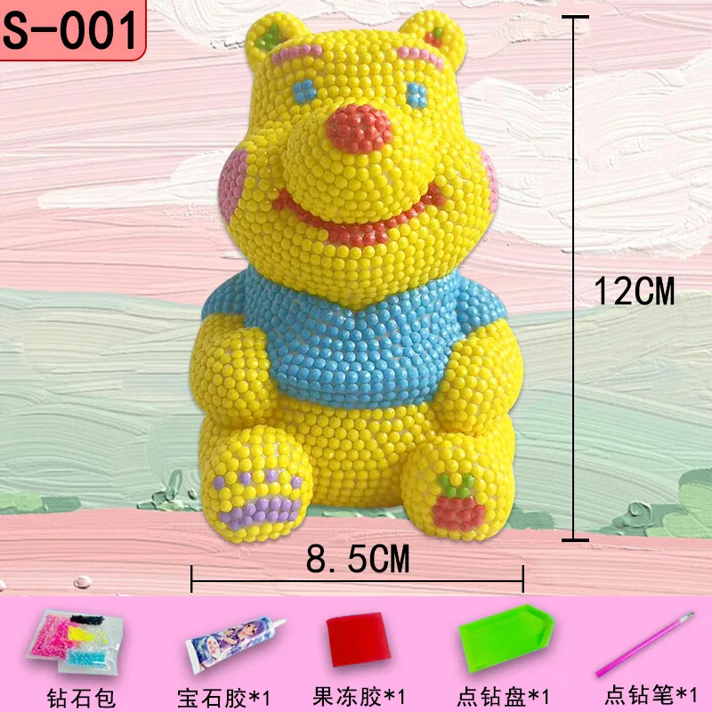 Piggy Bank Children\'s Handicraft DIY Point Drilling Piggy Bank Ornaments Sticker Diamond Painting Vinyl Doll Children Toys Gift