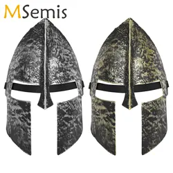 Medieval Knight Gladiator Helmet Spartan Mask Roman Warrior Greek Costume Helmet Headwear Accessory for Halloween Cosplay Prop