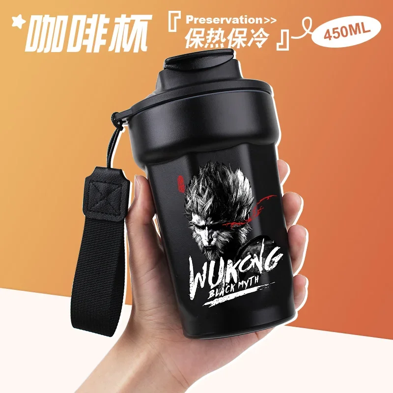 Black Myth Wukong 530ml Anime Water Cup Children Portable Stainless Steel Vacuum Flasks Adult Coffee Cup Water  car accessories