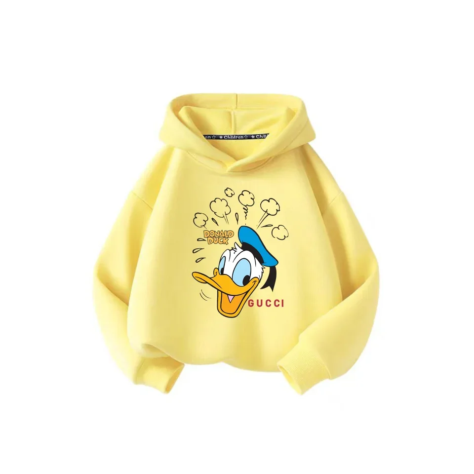 Disney Donald Duck hipster sweatshirt Kids Hoodie Cartoon print Mickey Mouse Kids sweatsuit Boys Girls hooded crewneck graffiti