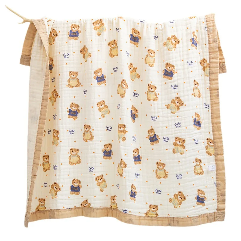 Baby Bath Towel Cotton Absorbent Skin Friendly Durable Infant Shower Blanket Creative Cartoon Animal Light Quick Drying Quilt