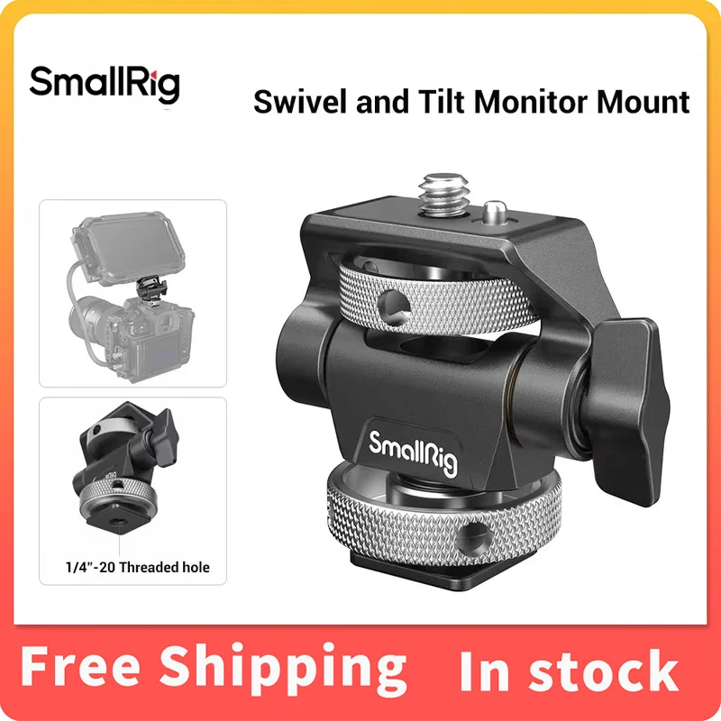 Szybkozłączka do monitora SmallRig z mocowaniem Cold Shoe/ARRI/NATO Uchwyt 2905B Zacisk do aparatu Obrotowy i regulowany uchwyt monitora