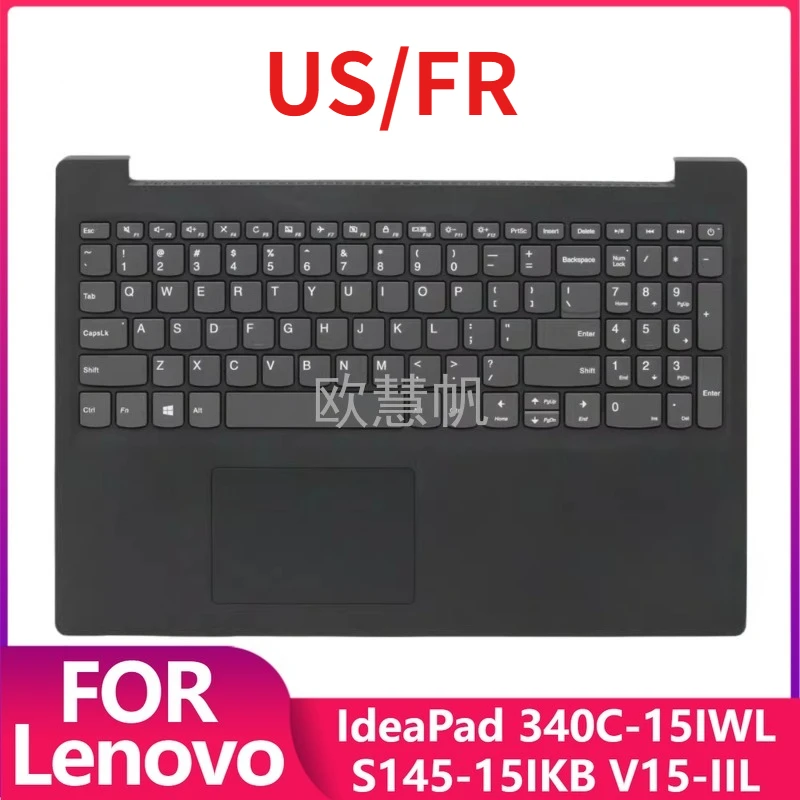 

T US FR French Keyboard IG TEX Palmrest Upper Cover for Lenovo Ideapad V15 S145 340C 15 API IIL IWL AST IKB IGM ADA 5CB0W44943