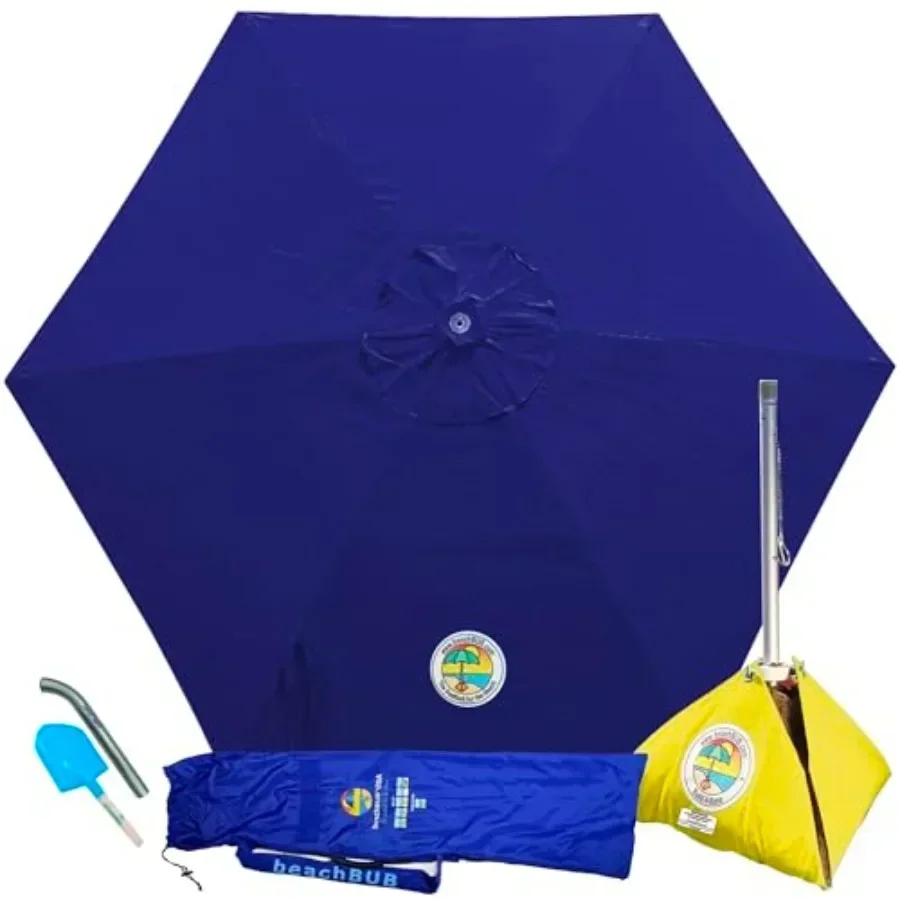 ALL-IN-ONE BEACH UMBRELLA SYSTEM. Includes ULTRA Base compliant with the ASTM F3681-24 Beach Umbrella Safety Standard