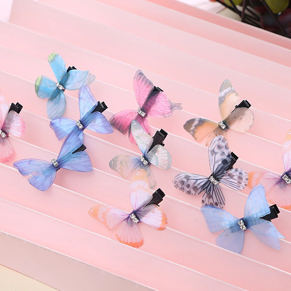 

20Pcs Hair Clips Women Butterfly Accessories Purple Decorative Double Layer Comfortable Tea Parties Hair Decor