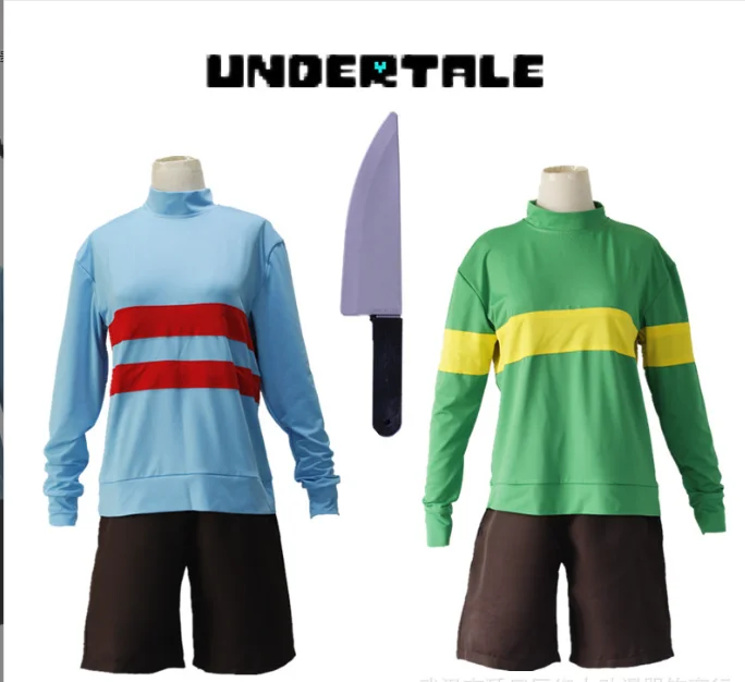 Anime Undertale Frisk Chara Cosplay Costume Andertail Sweatshirts Long Sleeve Clothing Shorts Performance Disguise Wear Daily view 2