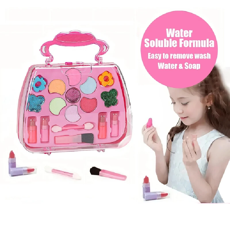 Borsa per bellezza e trucco da ragazza, borsa piccola per bambini, principessa, lavabile, finta di essere un giocattolo, regalo di compleanno sicuro