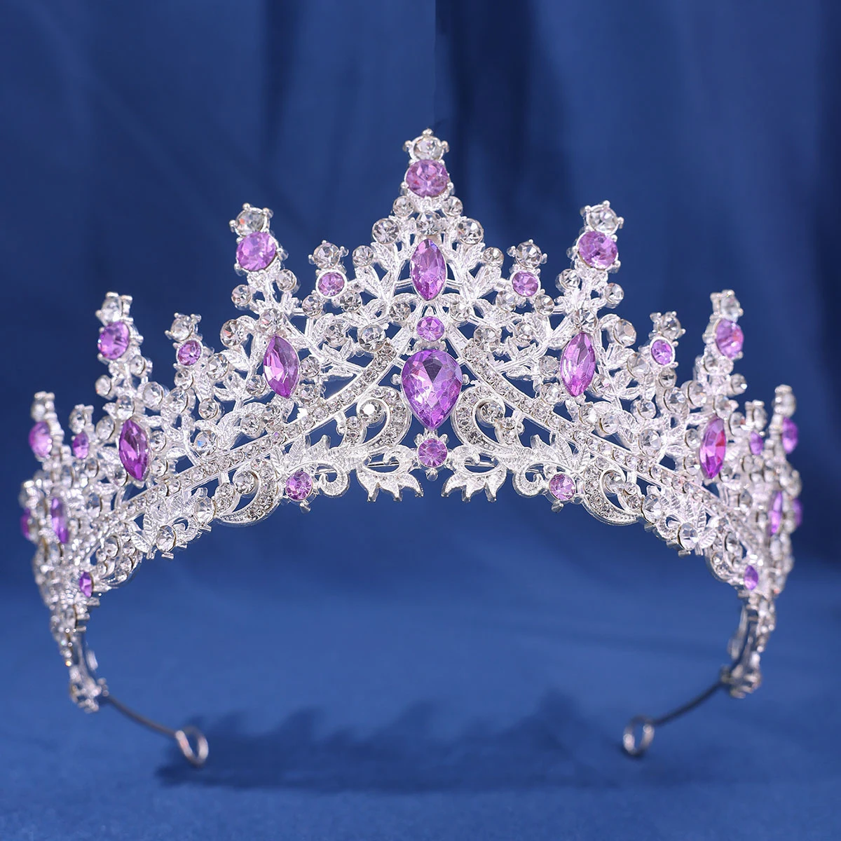 Luxury MultiColored Crystal Rhinestone Wedding Crown Baroque Black Tiaras Princess Queen Diadem Hair Accessory for Women Jewelry