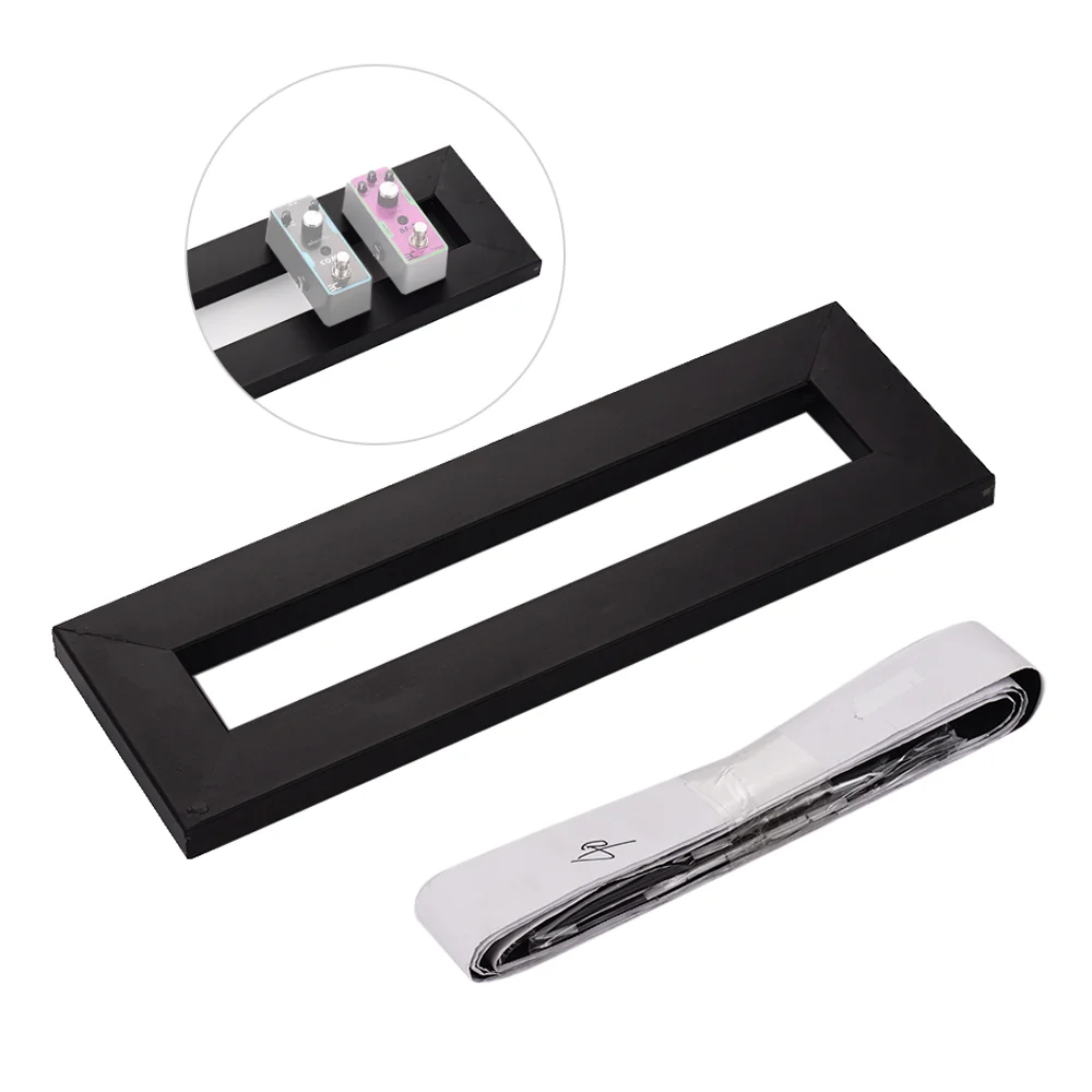 Guitar Effect Pedal Board Holder Pasting Plate Portable Effects Stand Alloy Material with Fastening Tapes Cable Tie Patch