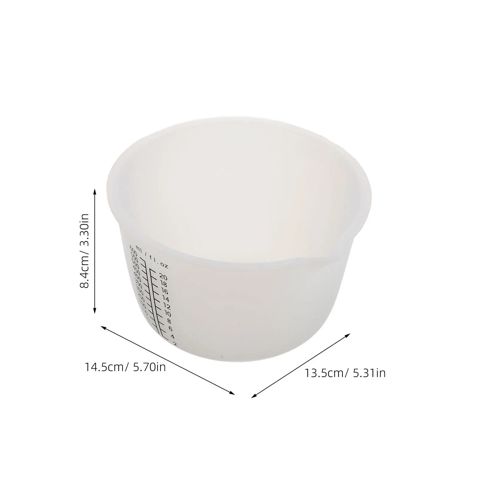 3Pcs Silicone Resin Measuring Cups 600Ml Reusable Non-Stick Graduated Mixing Cups for Epoxy Jewelry Casting DIY Crystal Resin