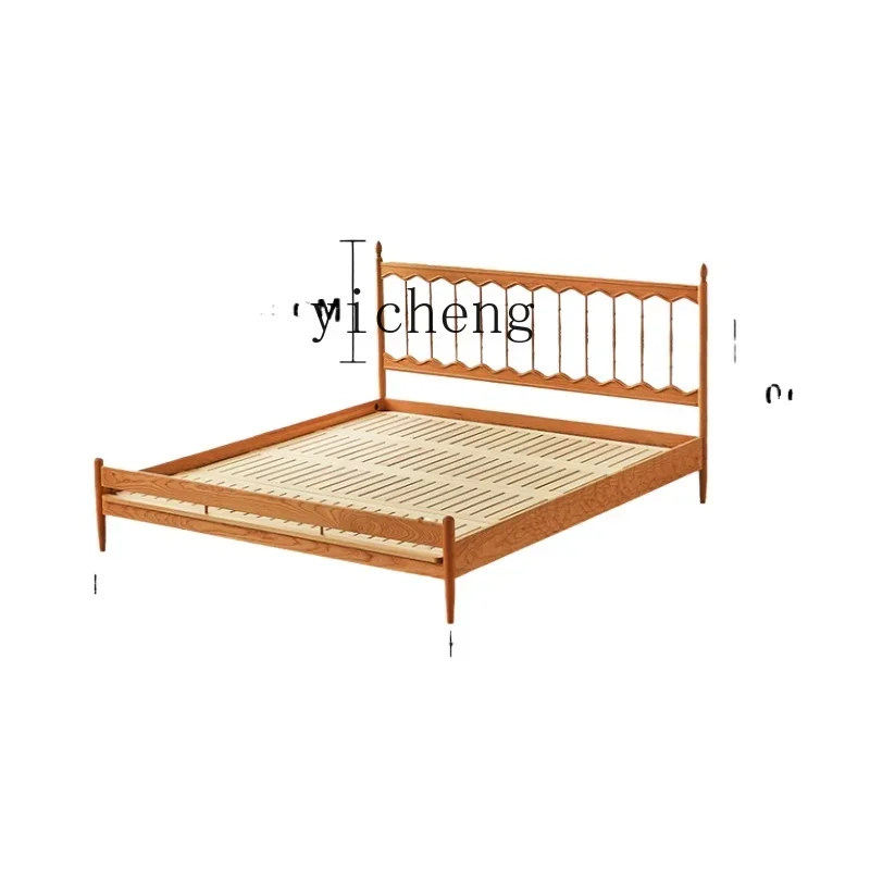 TQH solid wood Windsor bed cherry wood master bedroom 1.5m bed retro log wind 1.8m double bed