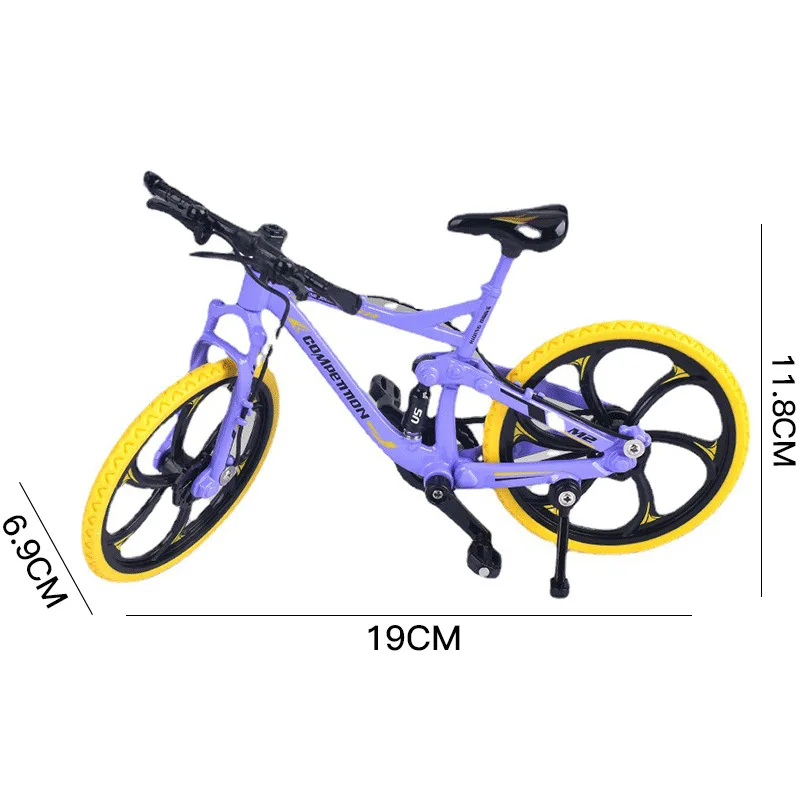 1:8 New Model Colorful Alloy Bicycle Diecast Mini Finger Mountain Bike Simulation Metal Bicycle Collection Gifts Toys for boys