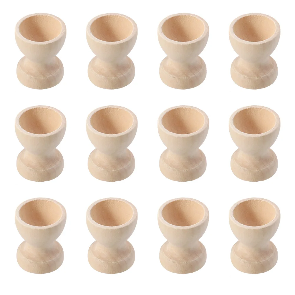 12 Pcs Egg Tray for DIY Toy Holder Mazing Cup Decorations Children Wooden Stands Toys Cups