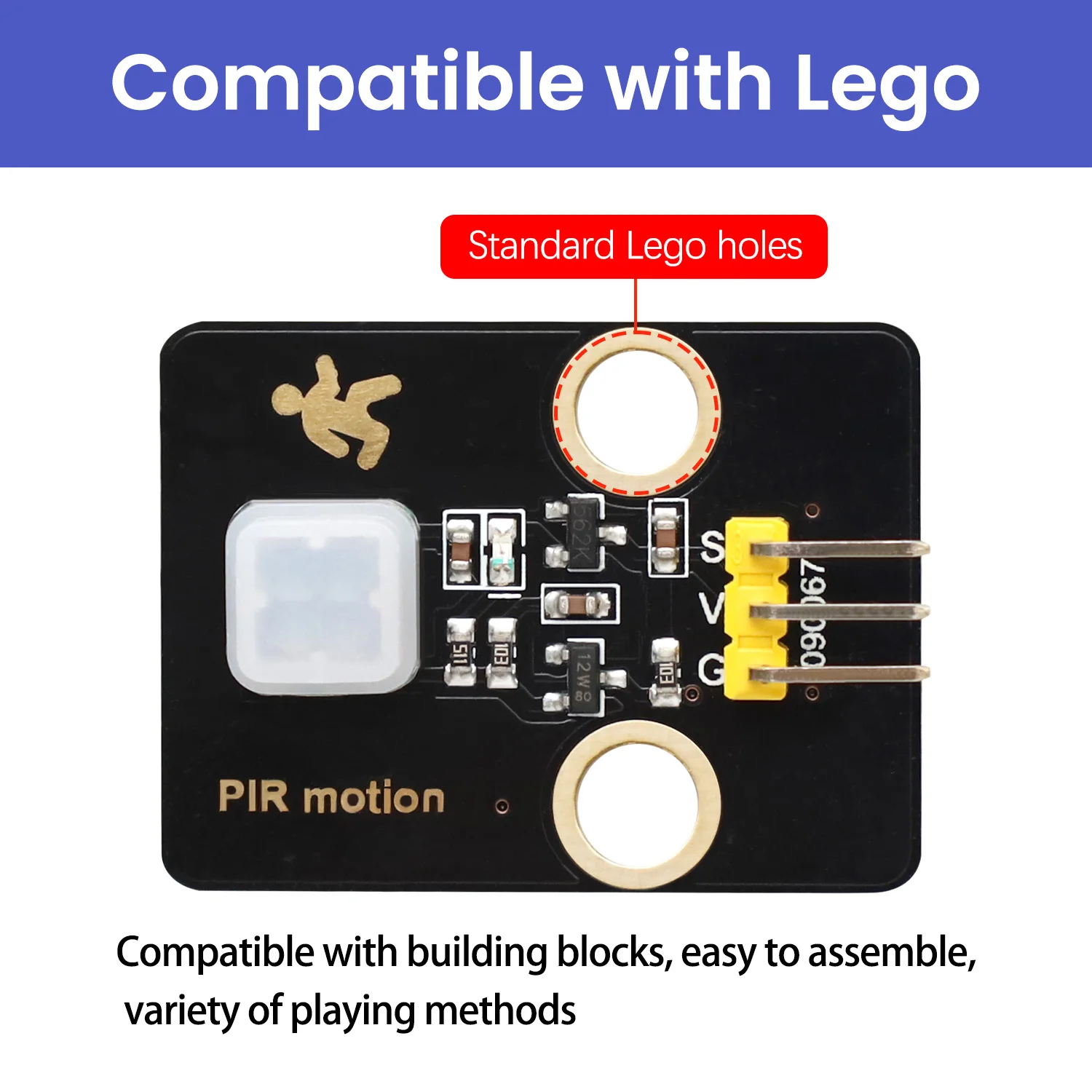 1 PC Human Infrared Pyroelectric Sensor Compatible With Arduino/Raspberry Pi/Micro bit/Lego DIY Electronic Building Blocks