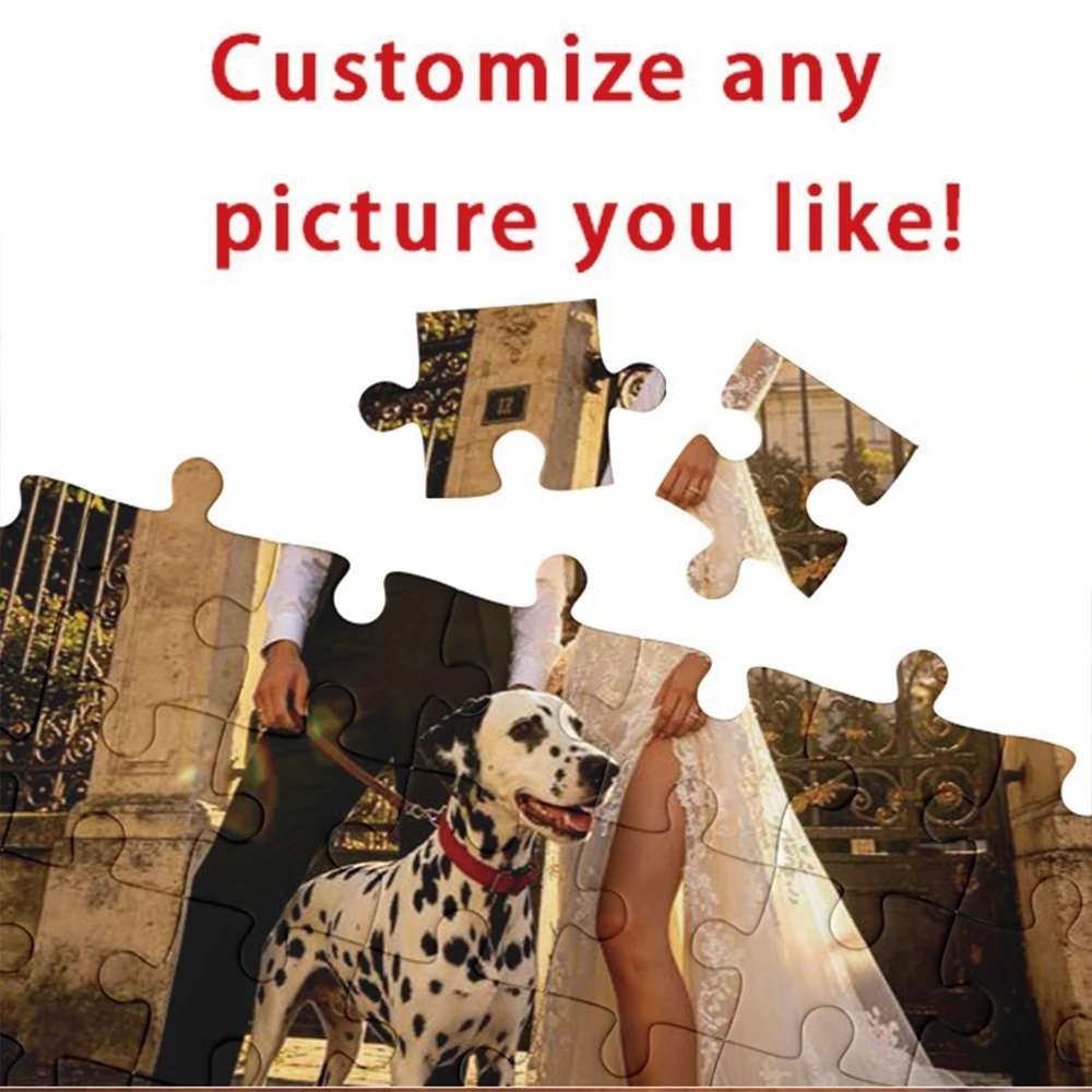 35/300/500/1068pcs Personalized Custom Photo Puzzle Family Photos Parent-Child Interactive Diy Assemble Game Toy
