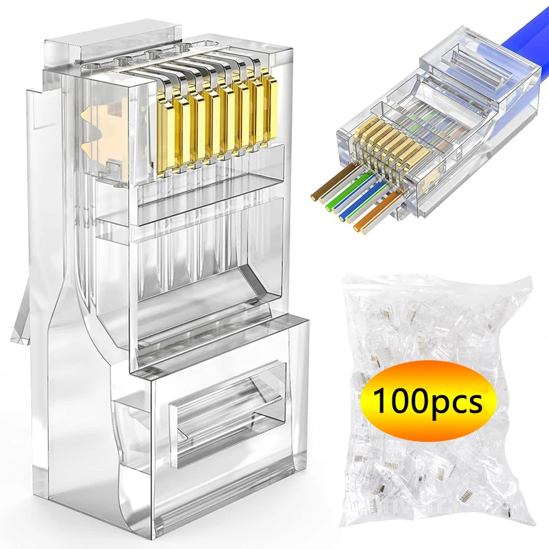 100Pcs Rj-45 Connec…