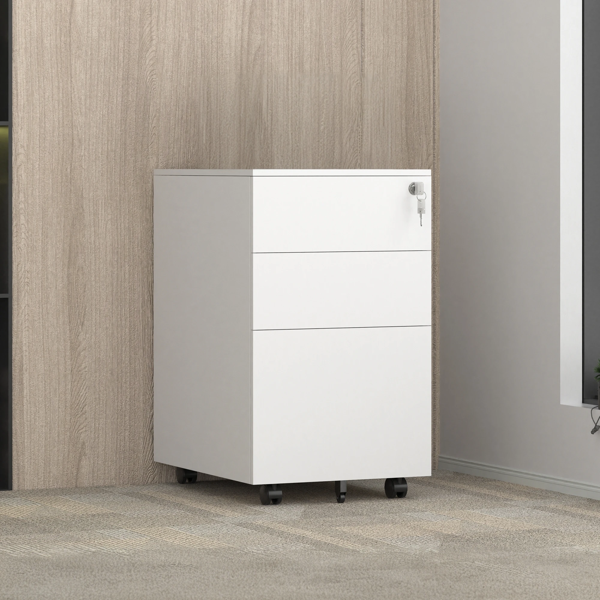 

Modern Steel Drawer Cabinet Metal Mobile Filing Cabinet Under-Table Storage For Company School Office