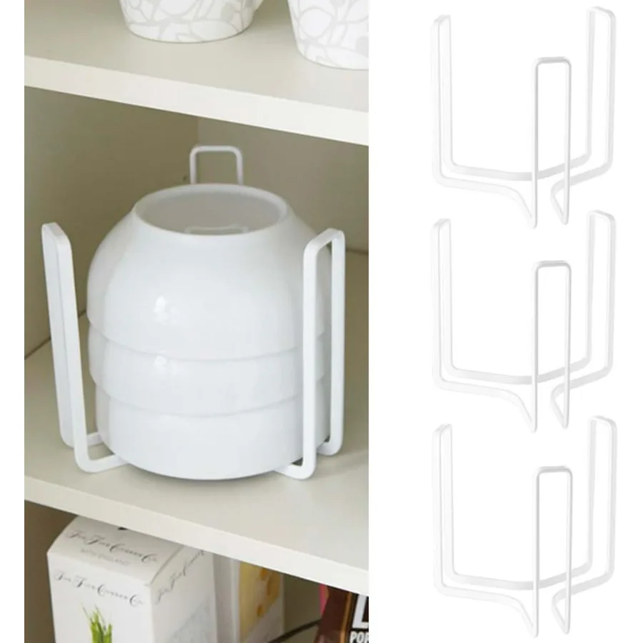

Dinnerware Bowl Plate Holder Fit for 6.5 Inches Diameters Bowl, Metal Bowl Storage Dying Display Rack for Kitchen Drawer, Counte