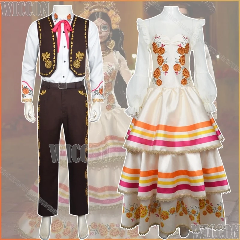 

2025 Day of the Dead Dia De Muertos NEW Suit Cosplay Dress Man Woman Prince Princess Suit Halloween Christmas Comic Con Roleplay