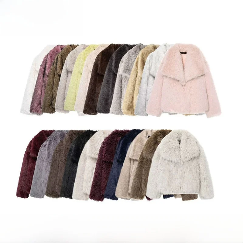 

Faionable ort Верхняя одежда с эффектом искусственного меха, новая осенне-зимняя женская уличная одежда Thi Long Sve Regular Length Pol...