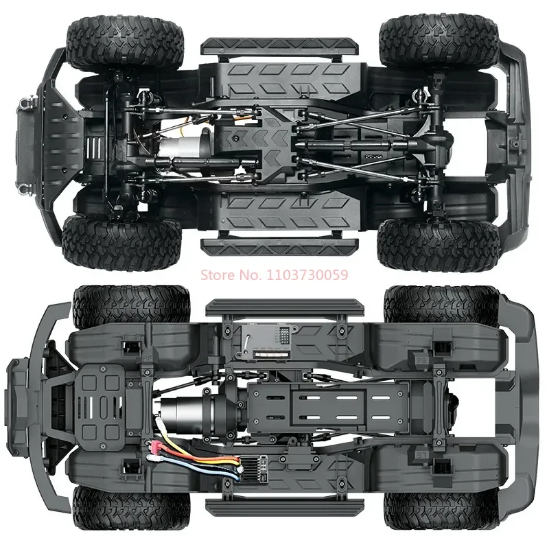 Huangbo-Modèle de voiture télécommandée pleine échelle, 4 roues motrices, jouet d'escalade de simulation, changement de vitesse à haute et basse vitesse, 1:10, R1001