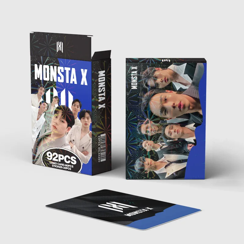 92 pçs/caixa Kpop MONSTAX Photocards Não-Repetendo Cartões LOMO Adesivos Shownu Jooheon Fãs Coleção Presente