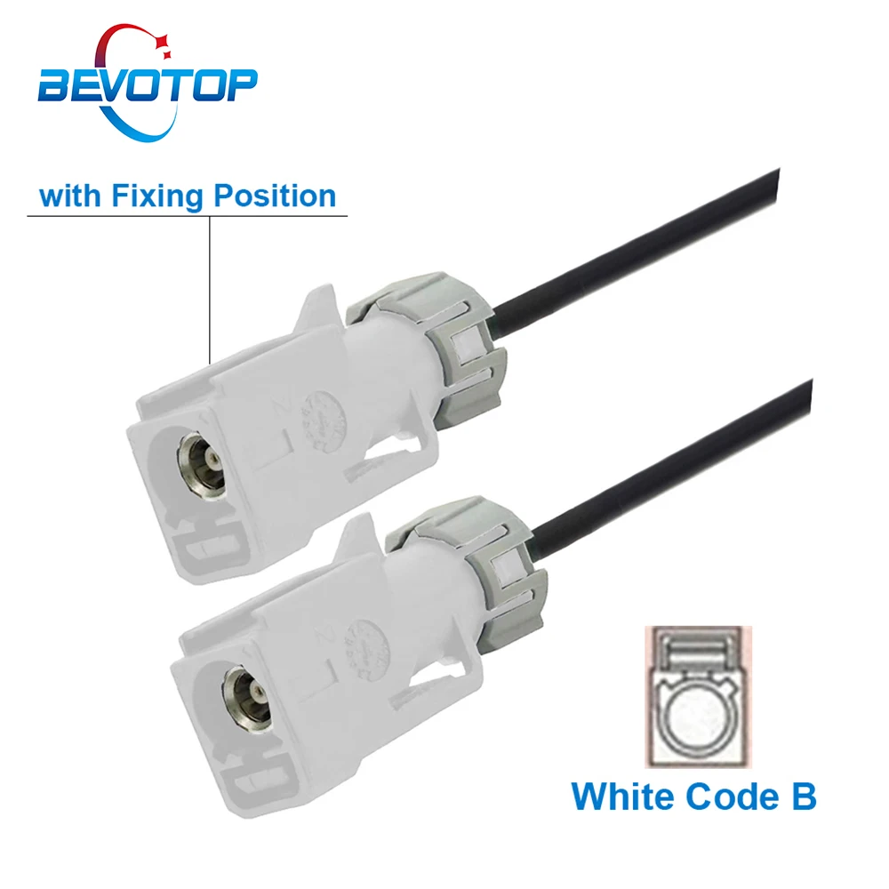 1 adet su geçirmez Fakra kablo beyaz B dişi B dişi konnektör sabitleme ile araba kamera kablo demeti Fakra Jumper RG174 Pigtail