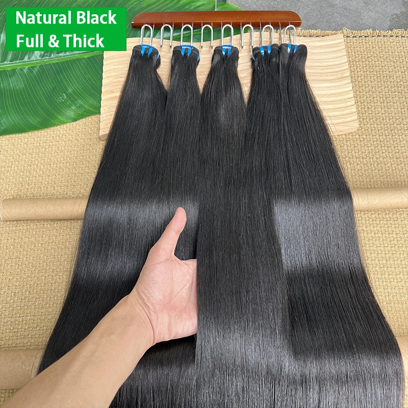 18A 생처녀 스트레이트 번들 인간의 머리카락 베트남 번들 처리되지 않은 헤어 익스텐션 천연 블랙 생머리 번들 전체