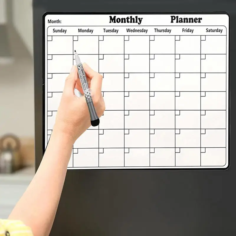 Magnetische Droogwisbord Magnetische Drooguitwisbare Koelkastkalender Magnetische Koelkastkalender Droog Wissen Gezinsplanning