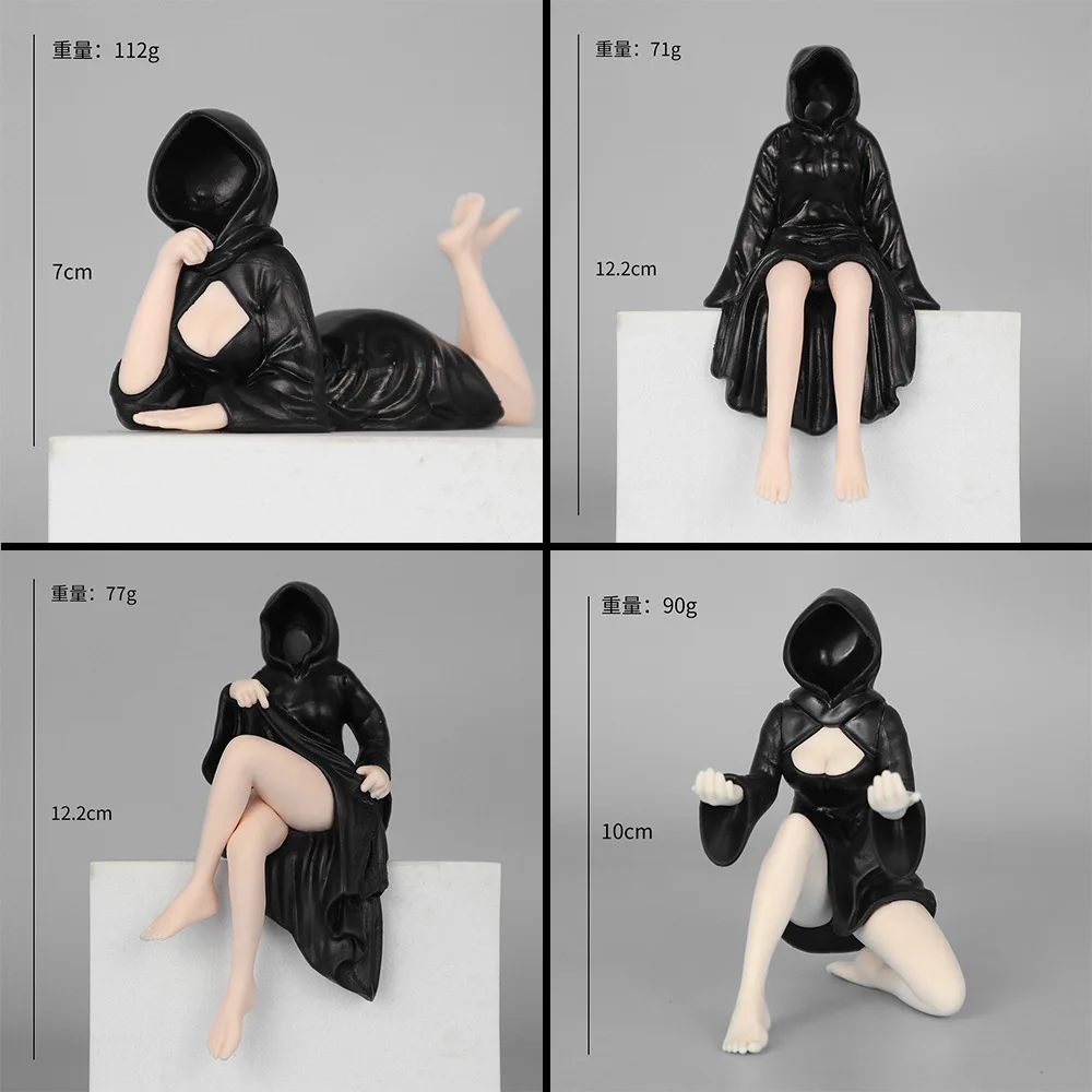

Popular Halloween mysterious statue, black robe, queen ghost figurine, desktop car decoration, desktop ornament