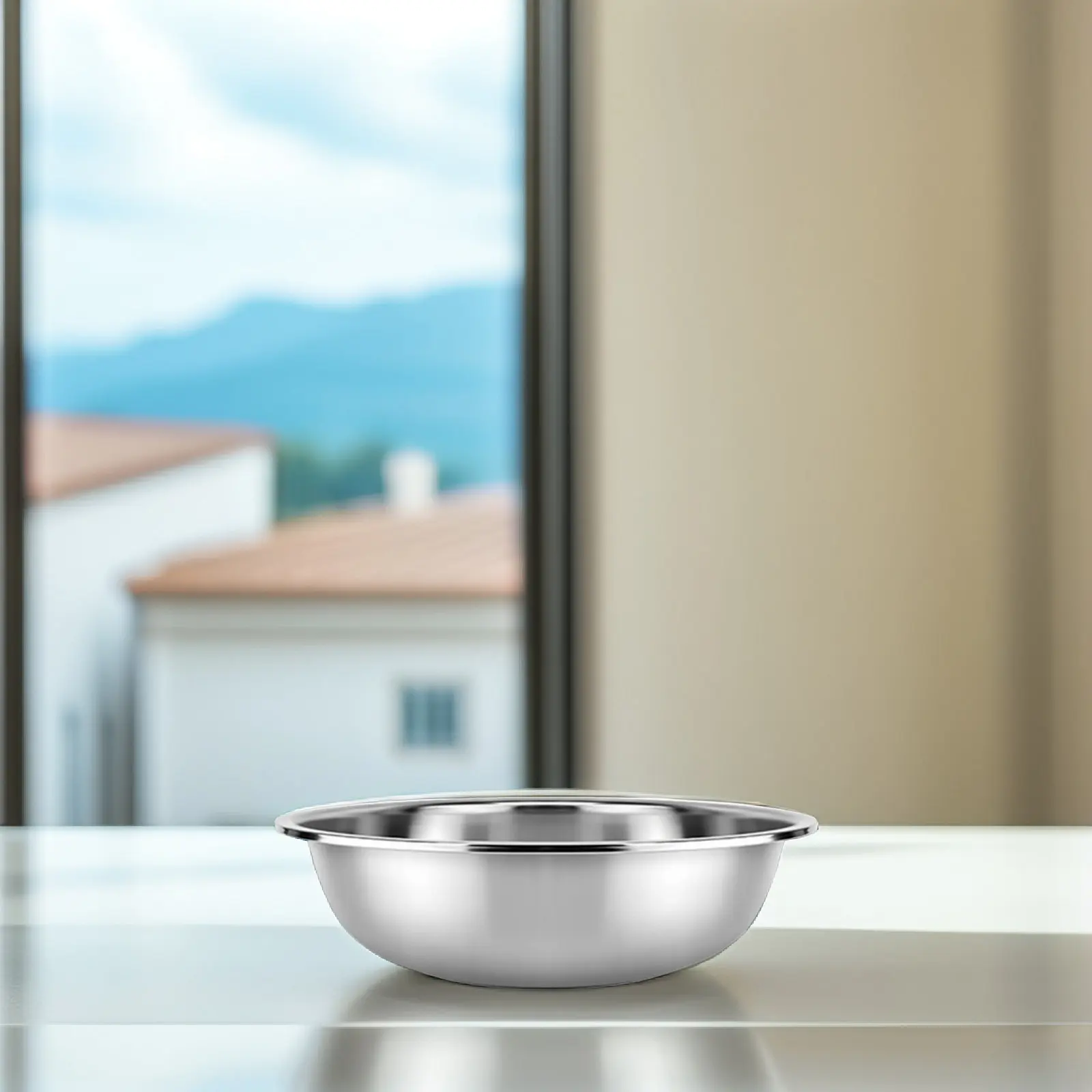 2Pcs Stainless Steel Large Washing Basin for Kitchen Vegetable Fruit Mixing Bowl Household Salad Mixing Basin Rice Large Bowl