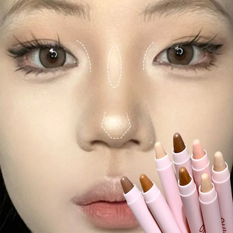 色補正コンシーラーファンデーションスティックメイクアップホワイトブラウンフェイス輪郭スティックナチュラルマットハイライター鼻シャドウペン