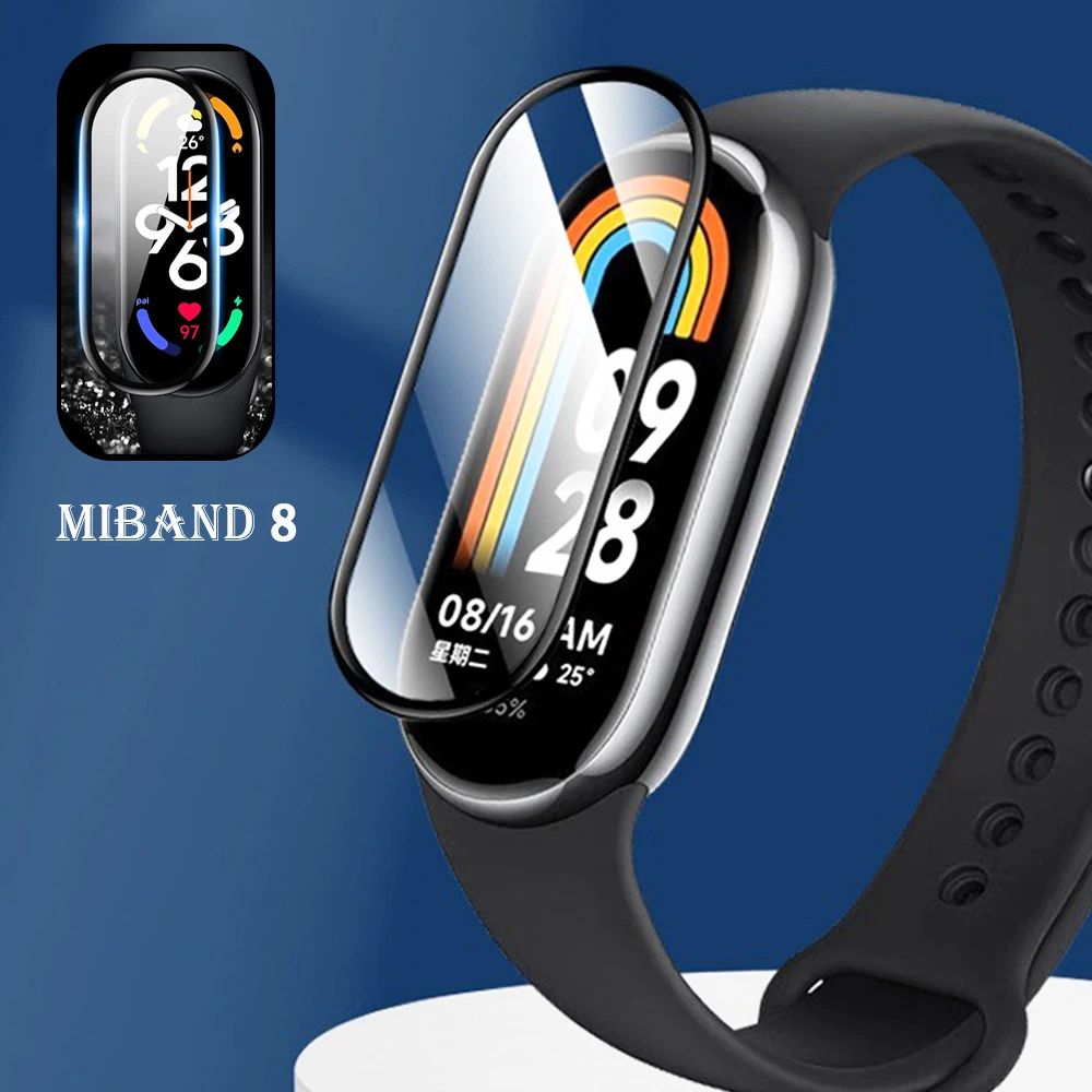 Tempered Glass For Xiaomi Smart band 8 SmartWatch Soft HD Full Nano-coated 3D Screen Protector Mi band 7 6 5 4 3 film Accessorie