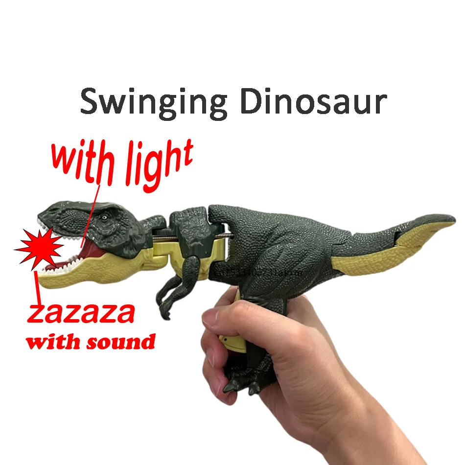 28 cm Zazaza Dinosaurier-Spielzeug für Jungen, Spielzeug-Dinosaurier-Pistole, Dekompression, brüllende Schaukel, Zappelspielzeug, kreative Teleskop-Geschenke für Kinder