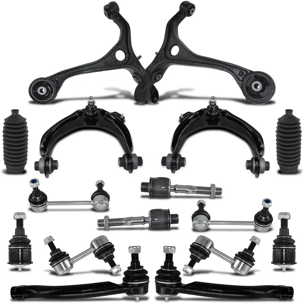 

Комплект рулевого управления и подвески: передние нижние и верхние рычаги управления (левый и правый) с шаровыми опорами, стойками стабилизатора, внешними/внутренними рулевыми тягами