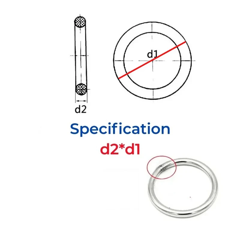 M3~M12 304 Stainless Steel Ring Solid Welded O-circle Rust Ring For Rigging Marine Boat Hammock Yoga Hanging Rings