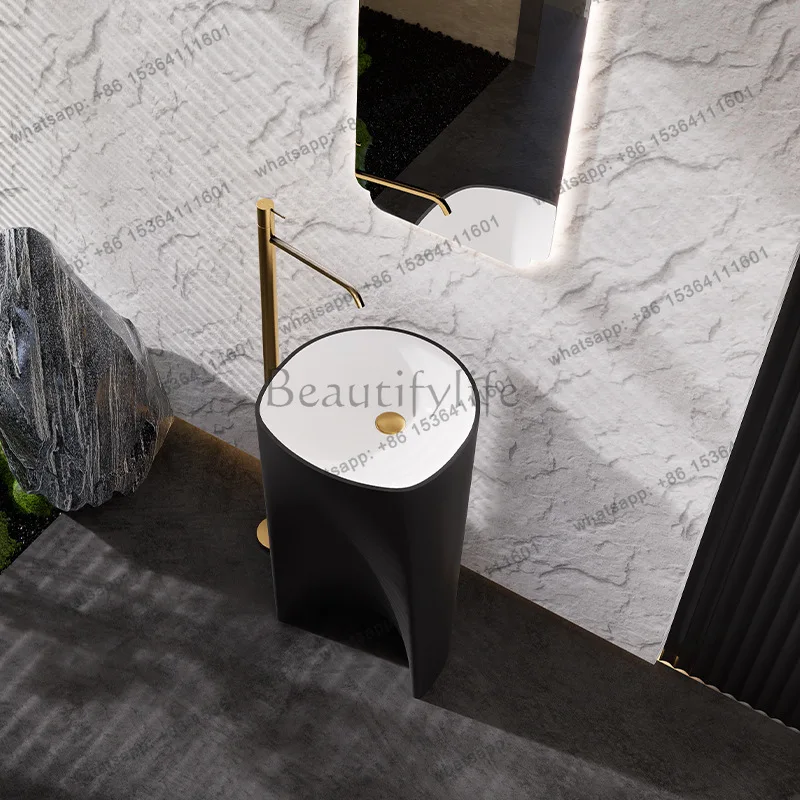Creative artificial stone integrated wash basin B & B hotel engineering household floor-to-ceiling wash basin