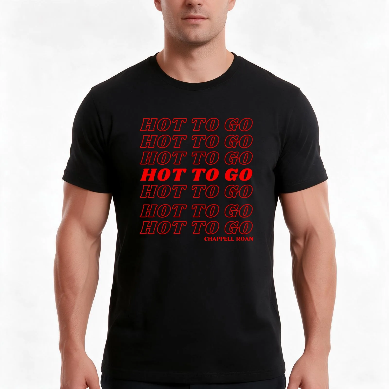 HOT TO GO red T-Shirt, Summer Casual Cotton Tee, Oversized Streetwear Tops, Vintage Graphic Print, Loose Fit Short Sleeve