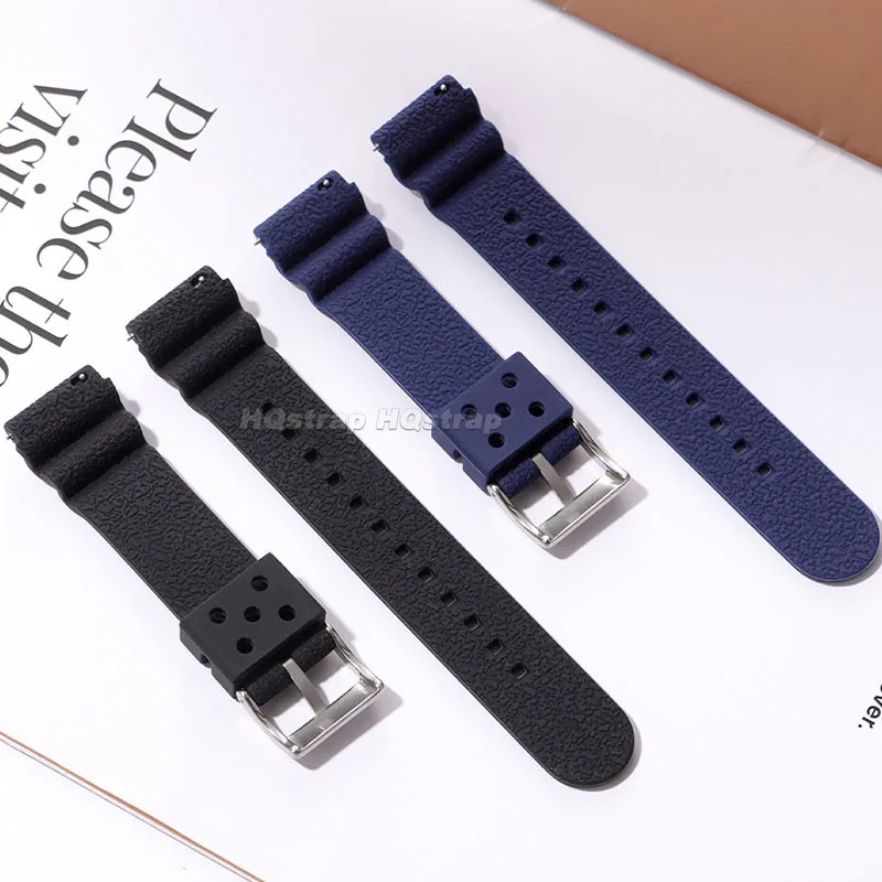 20 مللي متر 22 مللي متر ساعات سيليكون الفرقة المطاط مقاوم للماء الغوص حزام ل Seiko SKX007/009 العالمي سوار الإفراج السريع معصمه