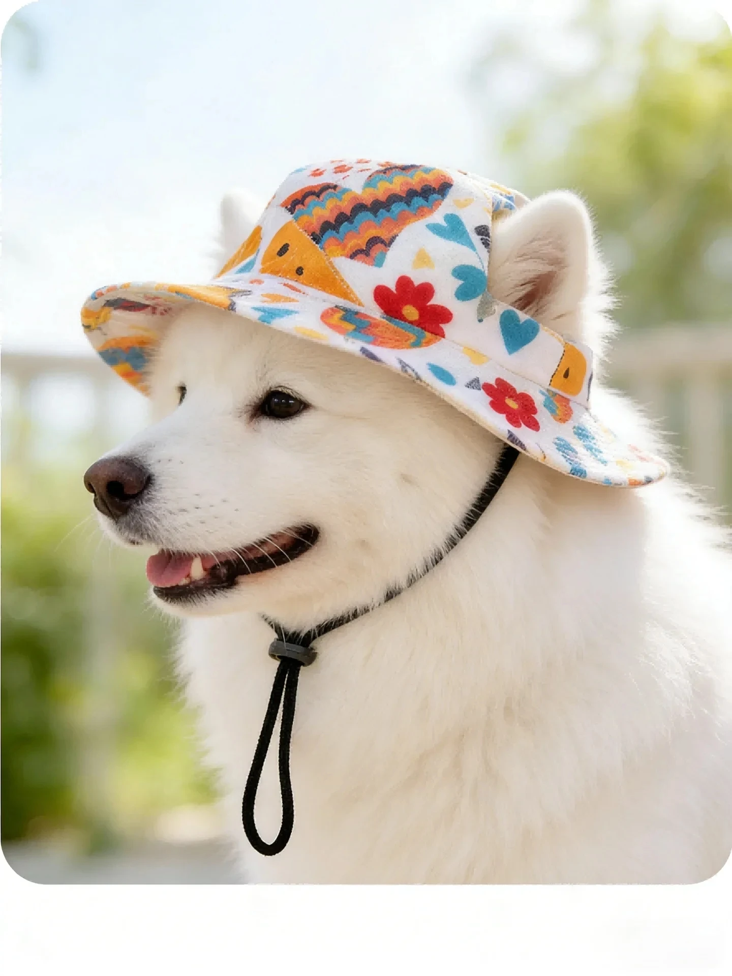 Sommer-Sonnenhut für Haustiere mit Ohrlöchern, UV-Schutz, atmungsaktiv, niedliche Fischerhüte für den Außenbereich, passend für Katzen und kleine Hunde – Detail 3