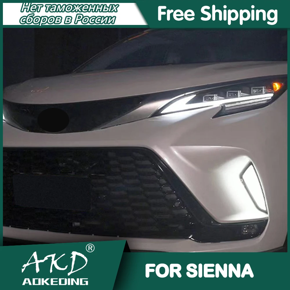 

Car For Toyota Sienna 2021-2022 Headlights DRL Hella LED Bi Xenon Bulb Fog Lights Car Accessory Head Lamp