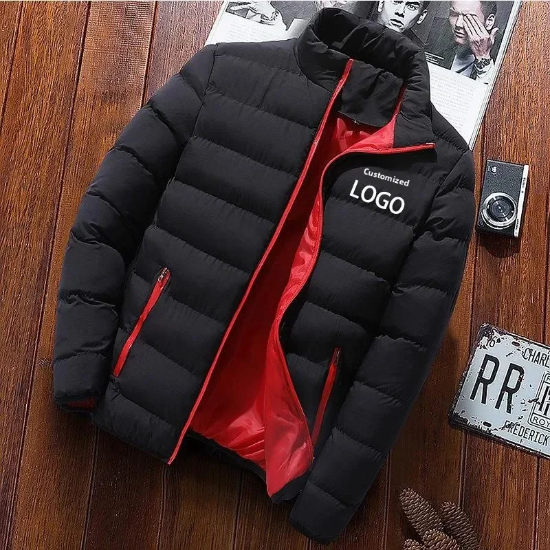 This season's best-selling new men's long-necked casual thick-cotton pullover outdoor jacket, in regular style, with a casual lo