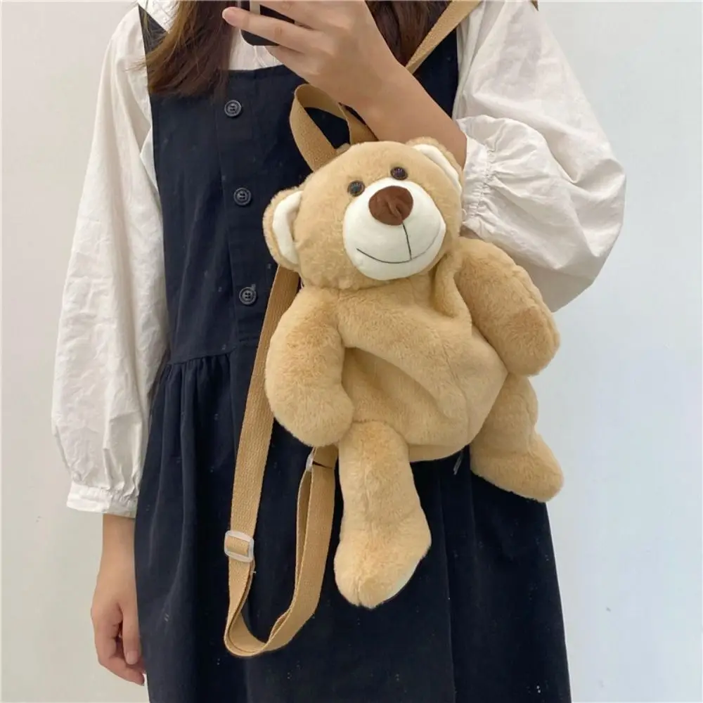 Creative Plush Toy Cartoon Bear Backpack Doll Large Capacity Children School Bag Plush JK Lolita Animal Shoulder Bag Girls