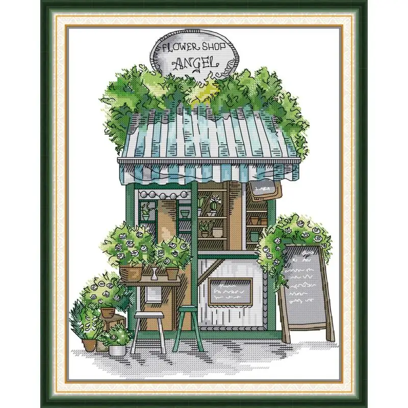

Maydear Full Cross Stitch Kit, 11CT/14CT/16CT/9CT Aida Fabric,DMC Threads Sewing Pattern Embroidery Set-Florists 3